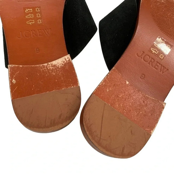 J. Crew Suede Thong Leather Sandals Black Size 9 - Picture 7 of 10